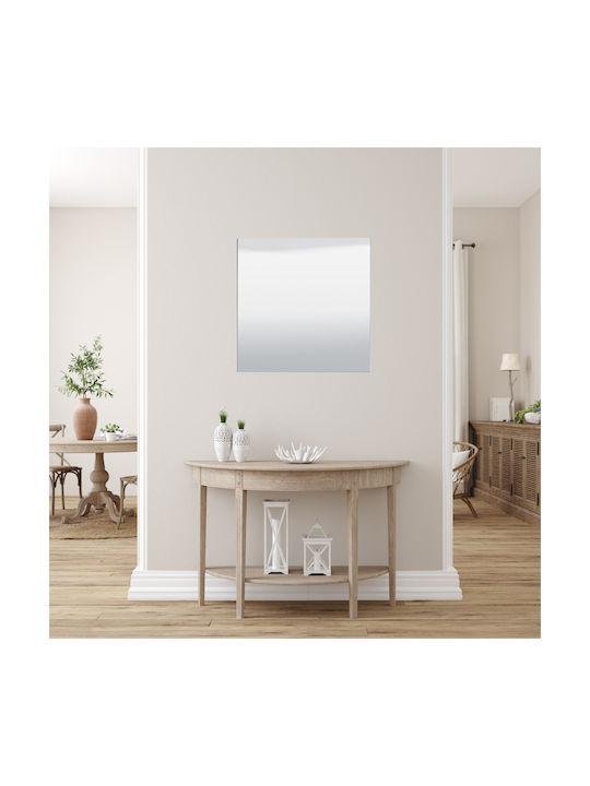Fylliana Sardinia Og Wall Mirror with Silver Wooden Frame 80x80cm 1pcs