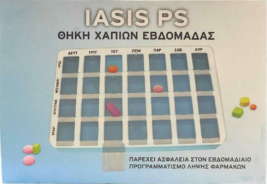 Iasis Ps Weekly Pill Case with 28 Compartments in White color