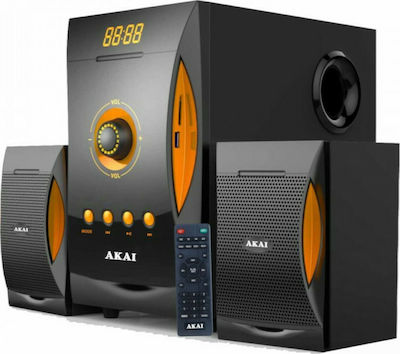 Akai Ηχοσύστημα 2.1 SS032A-3515 38W με Digital Media Player και Bluetooth Μαύρο