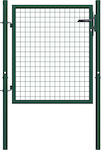 vidaXL Metal Fence Gate in Green Color 1.25x1.0m