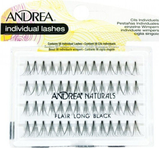 Andrea Lashes Smocuri Individuale Flair Lung Negru Flair Long Black 56 Bucăți