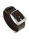 Strap Diloy 385 NATO leather strap dark brown 22mm