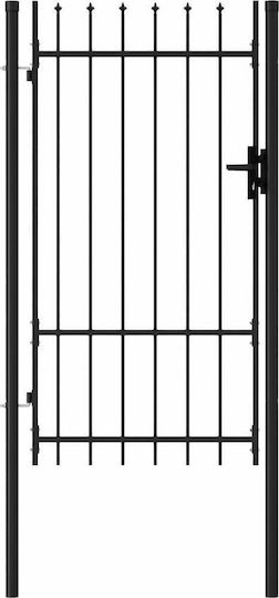 vidaXL Metal Fence Gate with Spears in Black Color 1.75x1.0m
