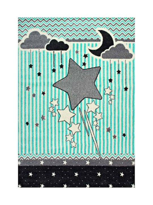 Madi Kids Cotton Rug D041A Stars 133x190cm Mint