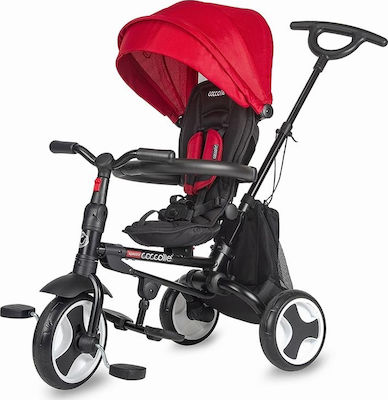 Smart Baby Coccolle Spectra Kids Tricycle with Storage Basket, Push Handle & Sunshade for 1-3 Years Red