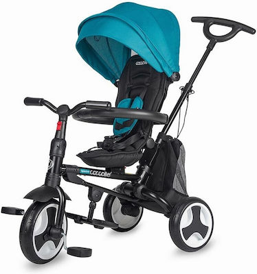 Smart Baby Bicicletă Triciclu pentru Copii cu Spațiu de Depozitare, Mâner Părintesc & Cort Coccolle Spectra pentru 1-3 ani Turcoaz 320012830