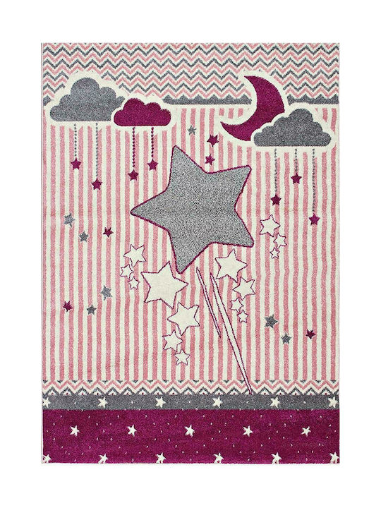 Madi Kids Cotton Rug D041A Stars 133x190cm Pink Star