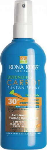 Rona Ross Defending Carrot Loțiune Cu Protecție Solară Pentru Față Și Corp SPF30 Spray 160ml