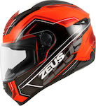 Zeus ZS-811 Fluor Orange AL5 Red Κράνος Μηχανής...