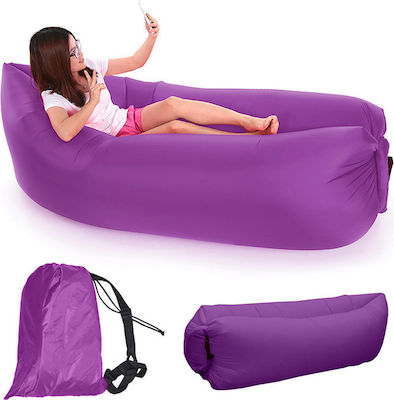 Inflatable Air Sofa Φουσκωτό Lazy Bag Μωβ 196εκ.