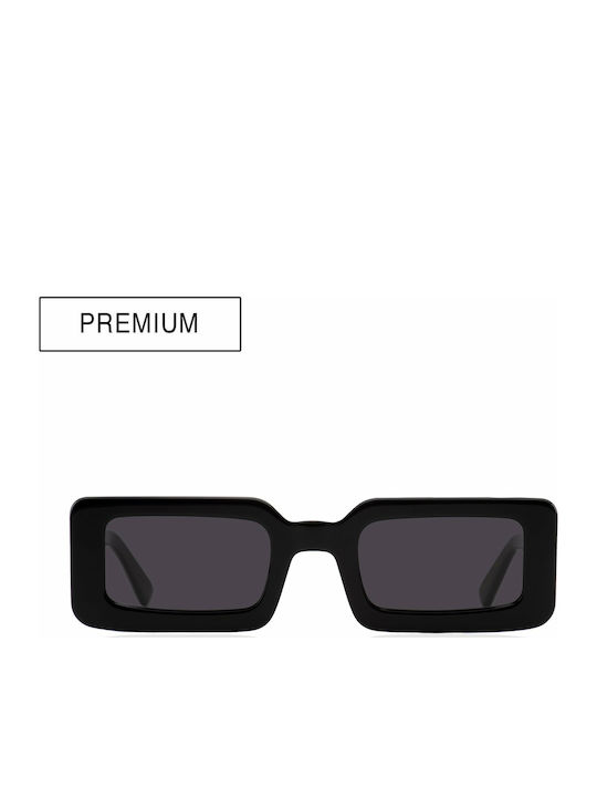 De-Sunglasses Delta Sunglasses with Black Plastic Frame and Black Lens