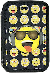Emoji Smiley Faces Federmäppchen Schwarz