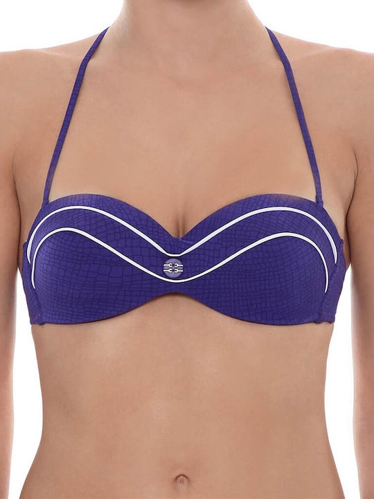 Luna Jacky Strapless Bikini Top Μπλε