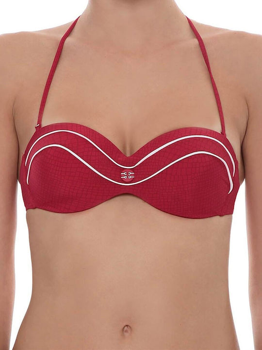 Luna Jacky Strapless Bikini Top Κόκκινο
