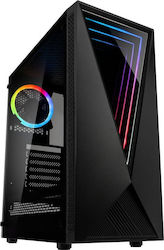 Kolink Void Jocuri Turnul Midi Cutie de calculator cu fereastră laterală și iluminare RGB Negru