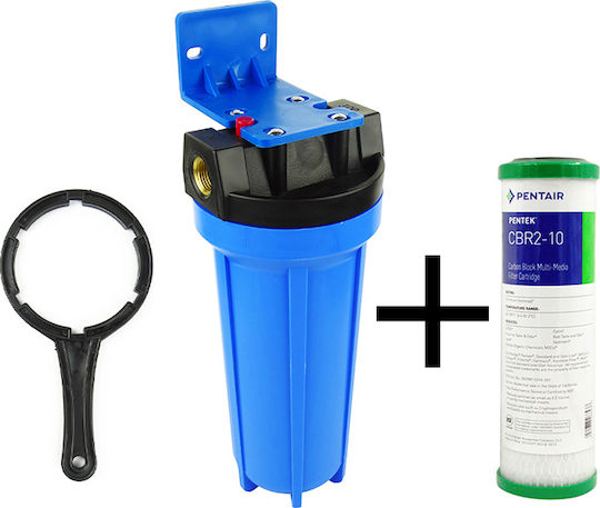 QWaterFilters QUC Water Filtration System Single Under Sink / Central Supply Micron ½" with Replacement Filter Pentair CBR2-10 0,5μm