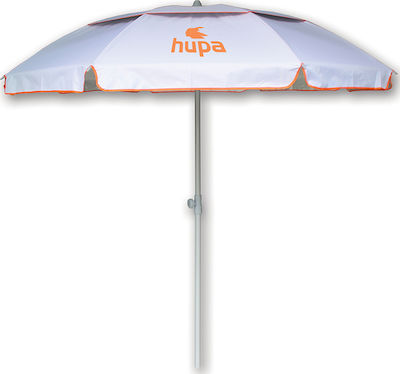 Hupa Ostria Umbrelă de Plajă cu Diametru de 2m cu Protecție UV și Ventilație Argint