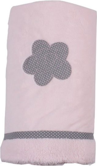 Minene Decke Wickeltücher für Kinderzimmer Blume Vlies Rosa 75x100cm