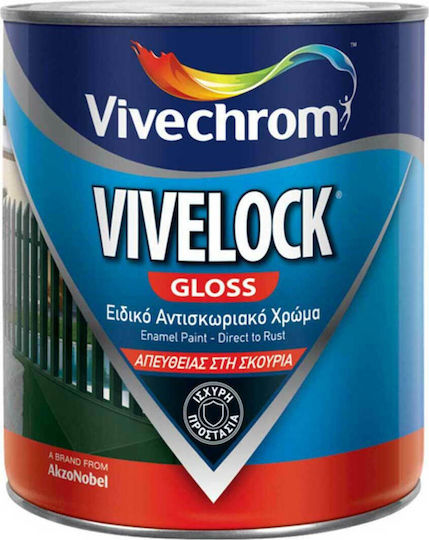 Vivechrom Χρώμα Αντισκωριακό Vivelock 2.5lt Κυπαρίσσι Γυαλιστερό