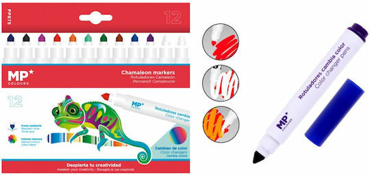Madrid Papel Chamaleon Markers Μαρκαδόροι Ζωγραφικής Χονδροί Σετ 12 χρώματα