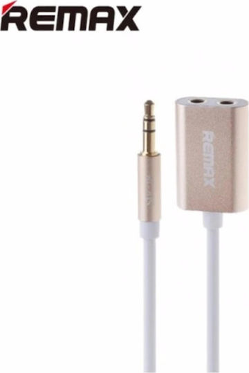 Remax RL-20S Μετατροπέας 3.5mm male σε 3.5mm female Χρυσό
