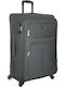 Playbags Large Travel Suitcase Fabric Gray with 4 Wheels Height 78cm