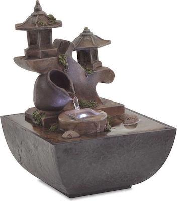 vidaXL Fountain with LED Light 13.5x13.5x18.5cm Interior made of Synthetic Resin 244286