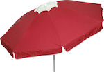 Campus Foldable Beach Umbrella Bordeaux/Ecru Diameter 2m Red