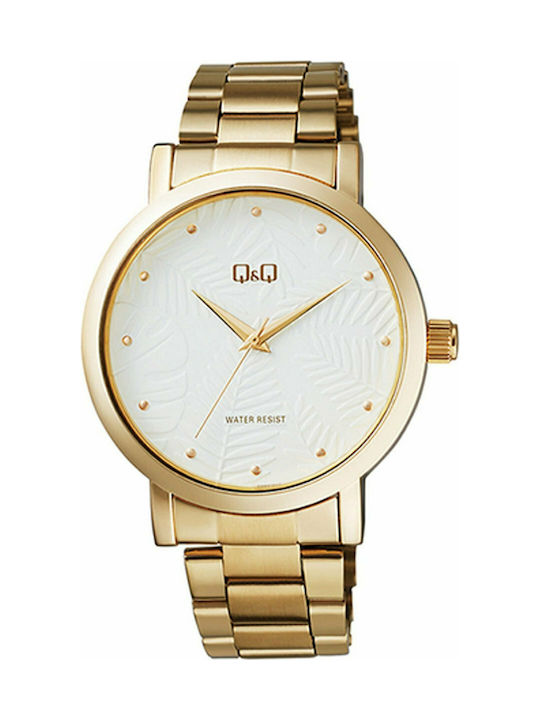 Q&Q Watch with Gold Metal Bracelet