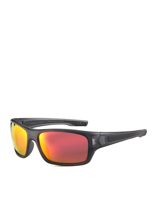 Enzo Sunglasses Μαύρα with Acetate Frame & Orange Lens