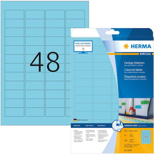 Herma 960 Selbstklebende A4-Etiketten 45.7x21.2mm