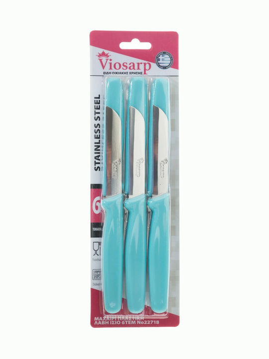 Viosarp 22718 Knife Set of Stainless Steel Light Blue 6pcs