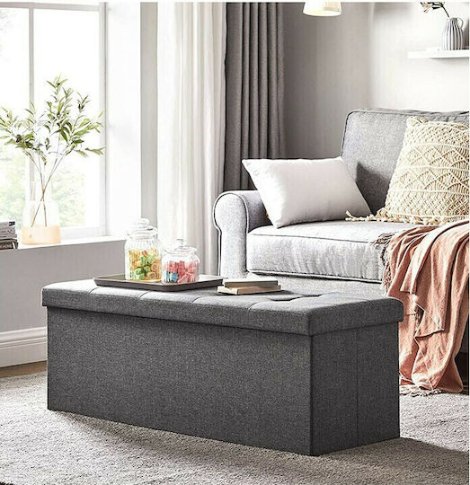 Songmics Bankhocker Mit Stauraum Stoff Grau 110x38x38cm