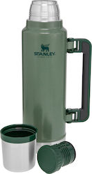 Stanley Classic Legendary Bottle Bottle Thermos Stainless Steel BPA Free Green 1.4lt with Cap-Cup and Handle 10-08265-001