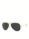 Ray Ban Aviator Unisex Sunglasses with Gold Metal Frame and Black Polarized Lens RB3025 9196/48