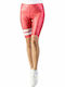 Glow Never Quit Vol 1 17-2004-01 Training Women's Bike Leggings Shiny And High Waist Red
