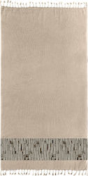 Guy Laroche Pestemal 8 Beach Towel with Fringes Beige 170x90cm 1130030119016