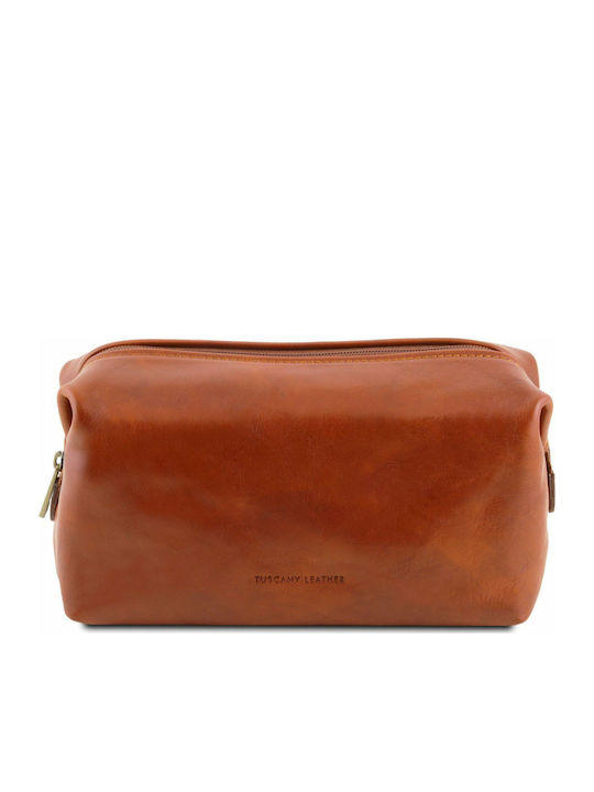 Tuscany Leather Toiletry Bag Smarty S in Tabac Brown color 22cm
