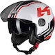 Pilot Fazer SV Jet Helmet with Sun Visor ECE 22.05 1100gr Gloss White/Red PIL000KRA75