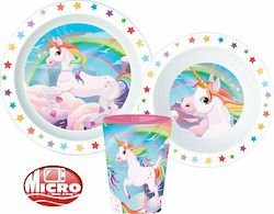 Stor Feeding Set Unicorn made of Melamine Multicolour 3pcs