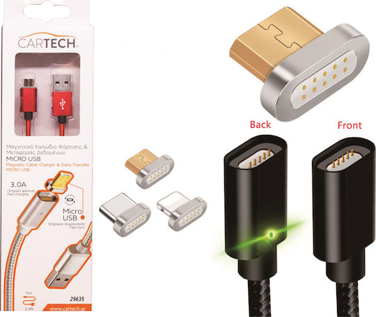 Cartech Magnetisch USB 2.0 auf Micro-USB-Kabel Rot 1.06m (106cm) 1Stück