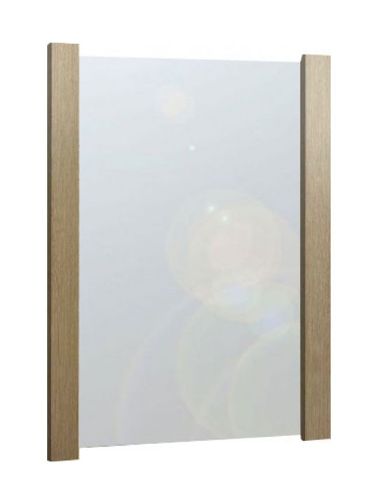 Sarris Δρυς Wall Mirror with Beige Wooden Frame 90x75cm 1pcs