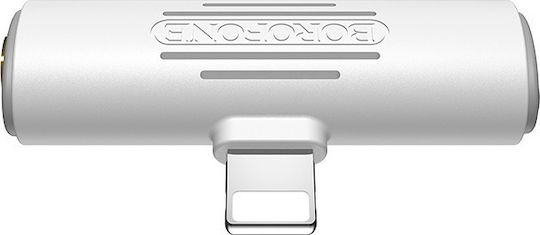 Borofone BV7 Конвертор Lightning мъжки към 3.5mm / Lightning женски Бял 1бр