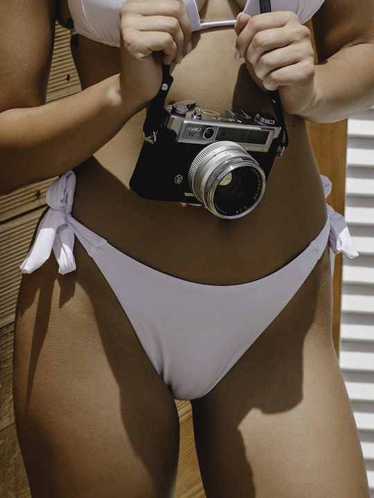 Arabella Bikini Slip mit Schnürchen Weiß