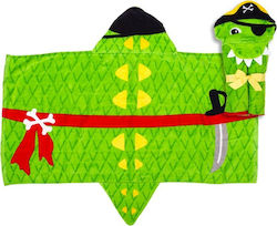 Stephen Joseph Alligator Poncho de plajă pentru copii Verde 117 x 60cm.