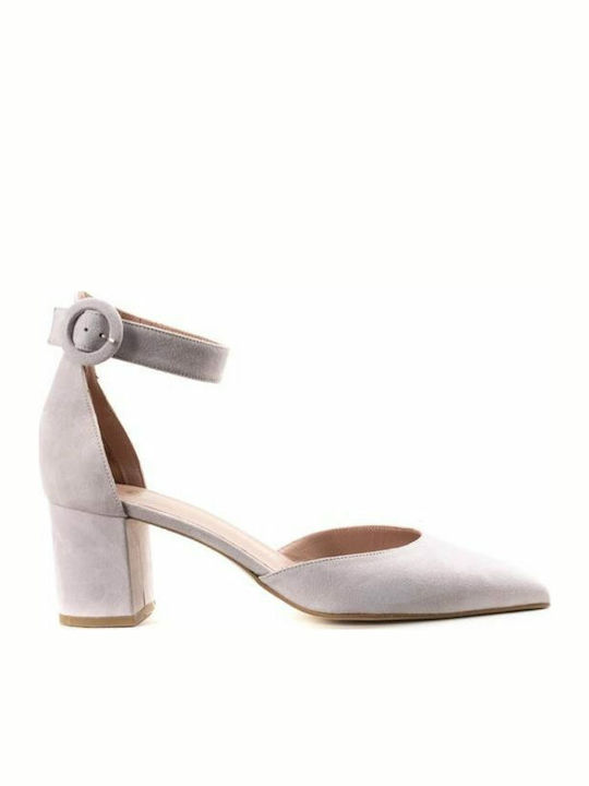 Mourtzi Suede Pointed Toe Lilac Heels