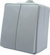 Aca External Electrical Lighting Wall Switch with Frame Basic Aller Retour Waterproof Gray