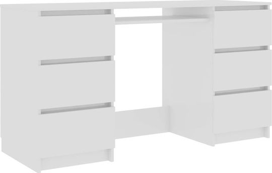 Desk Wooden White 140x50x77cm