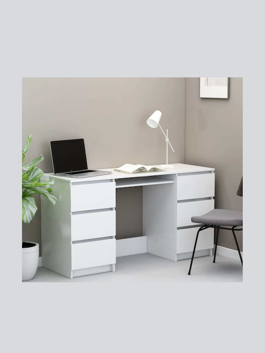 Birou de Lemn Alb 140x50x77cm
