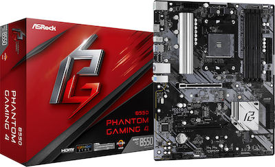 ASRock B550 Phantom Gaming 4 Motherboard ATX with AMD AM4 Socket